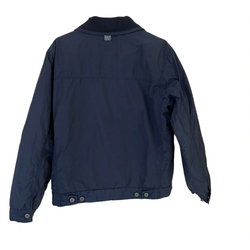 Nautica Jeans Heavy Warm Winter Coat Quilted Lining size Men’s Medium Navy Blue